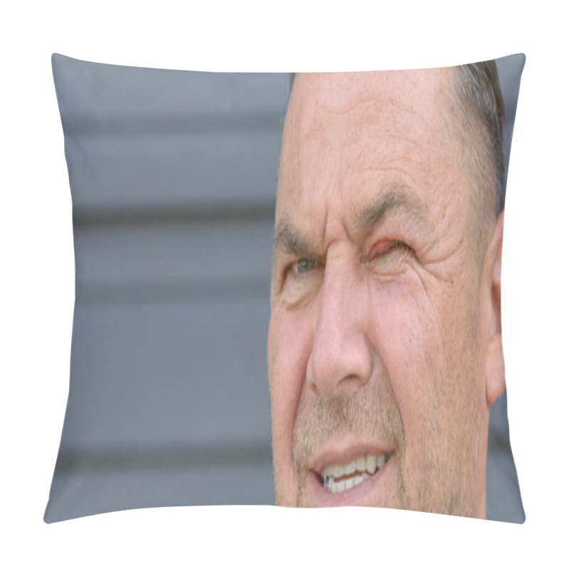 Personality  Man With Swollen Red Eye And Conjunctivitis Pillow Covers