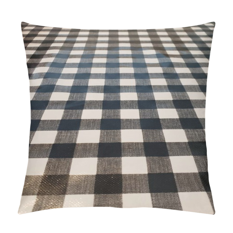 Personality  Polyester Black And White Checkerboard Tablecloth Pattern Pillow Covers