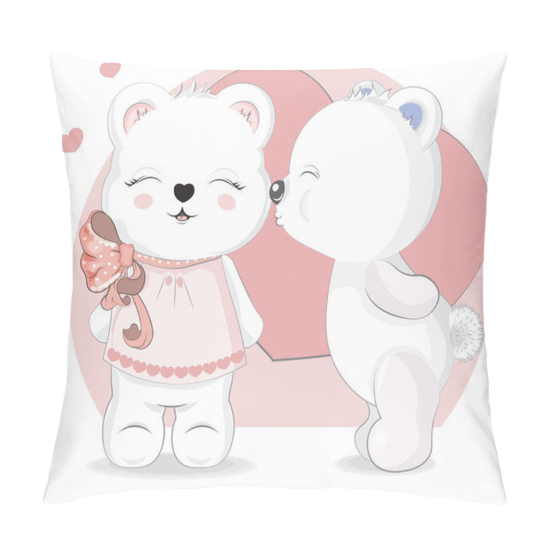 Personality  Teddy Bears Valentines Day Card Pillow Covers