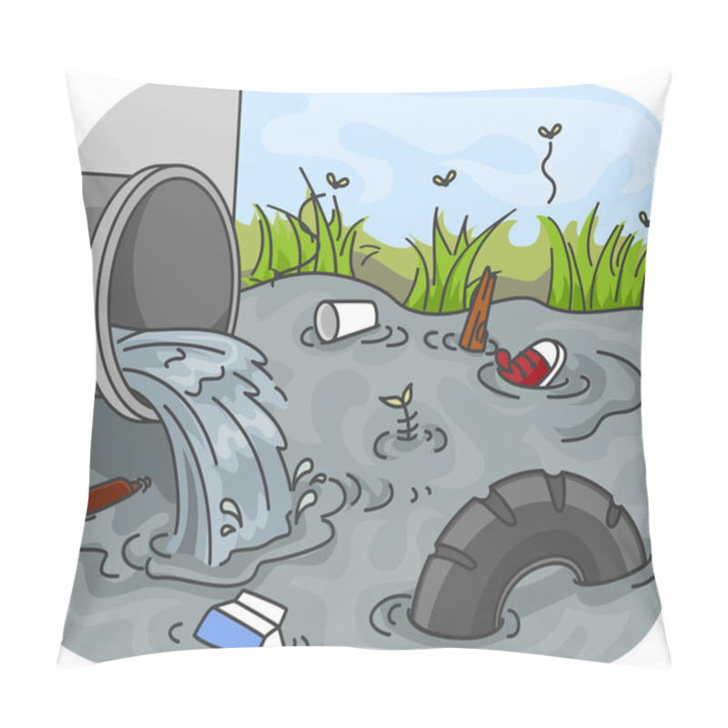 Personality  Industrial Waste Water Pollution Pillow Covers