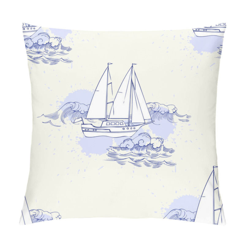 Personality  Seamless Pattern With Ships Pillow Covers