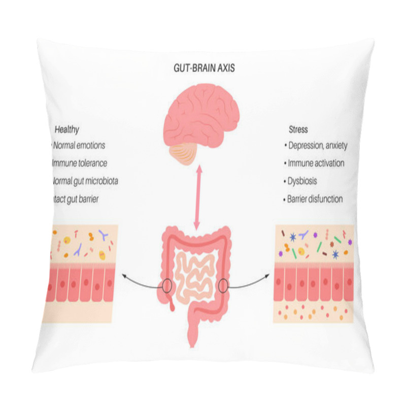 Personality  Gut Brain Connection Pillow Covers