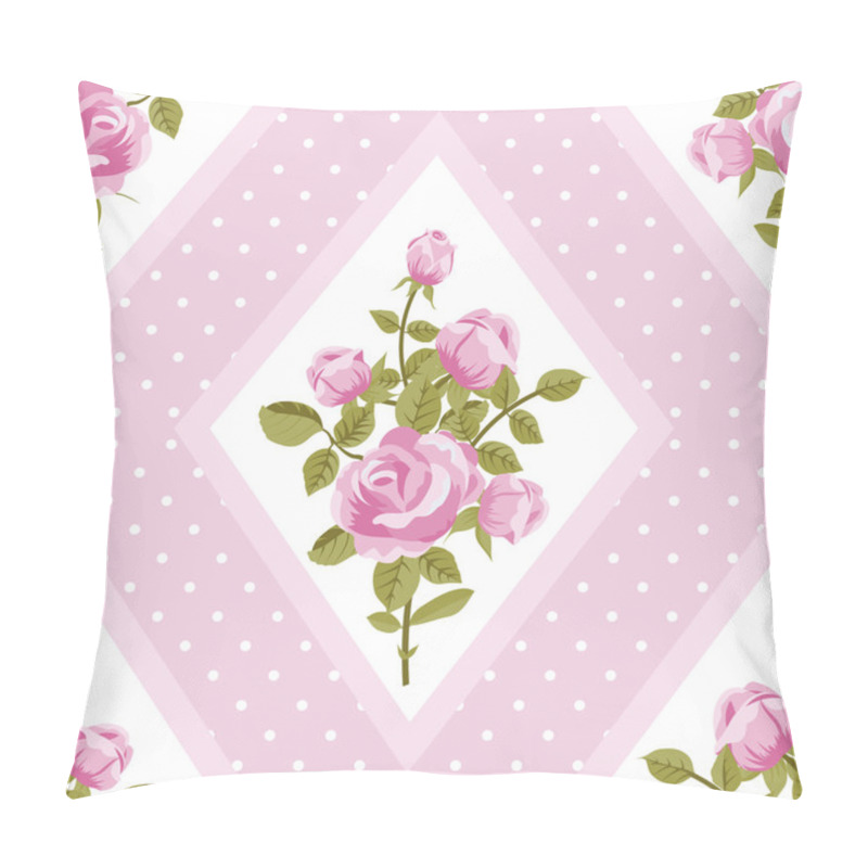 Personality  Seamless Walpaper With Pink Roses Pillow Covers