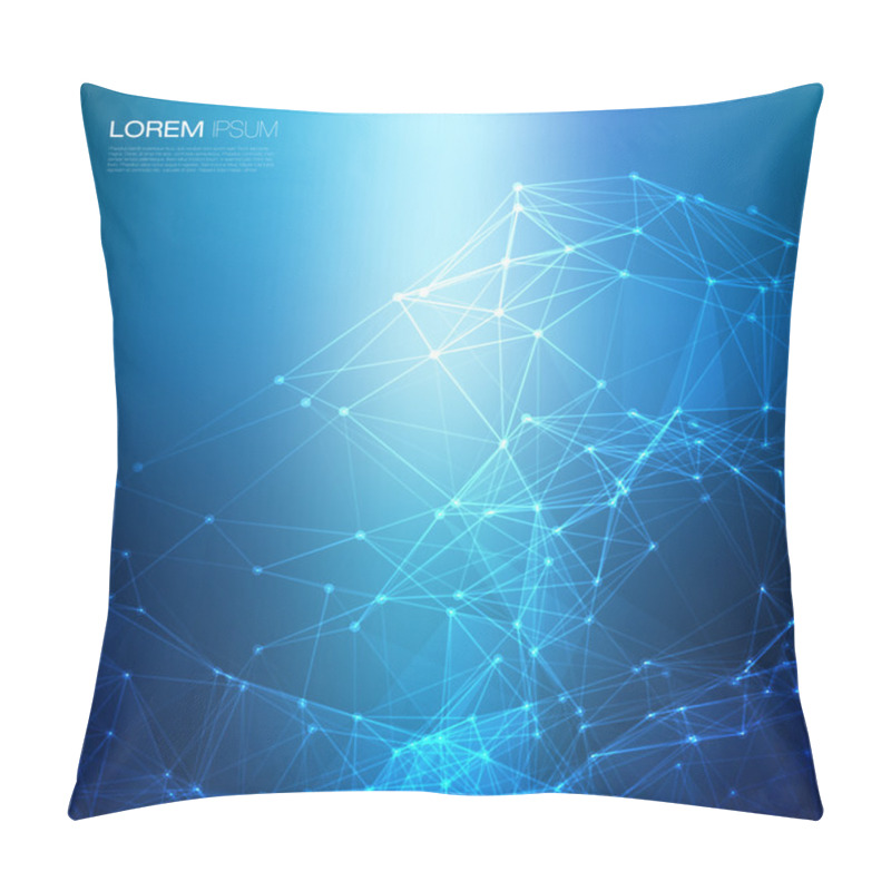 Personality  Abstract Network Blue On Vector Background Pillow Covers