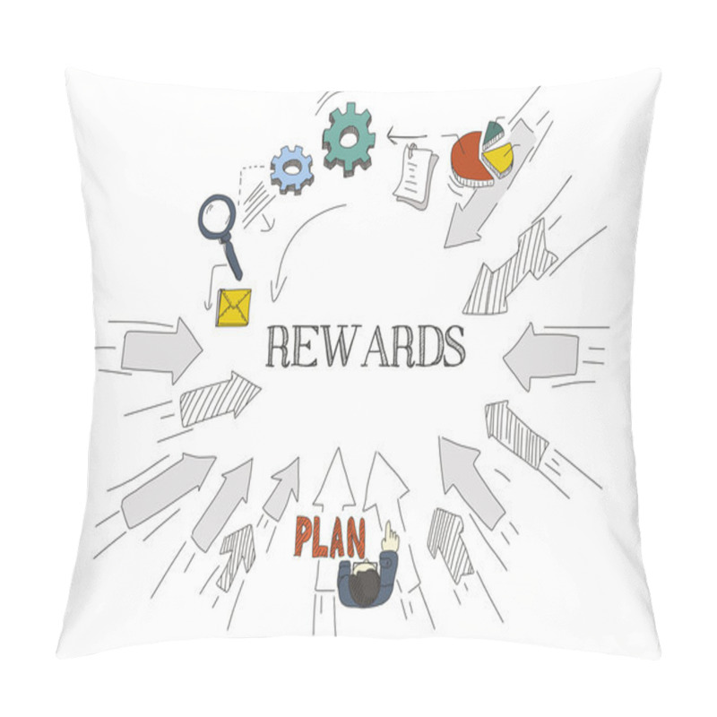 Personality  Doddle Arrows Pointing To Center Pillow Covers