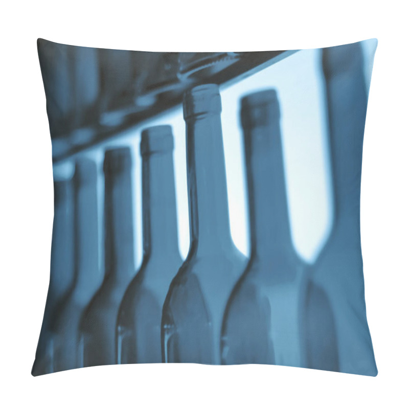 Personality  Empty Wine Bottle Necks In A Row As Illustration Of Binge Or Problem Drinking And Depression Caused By Alcohol Addiction Pillow Covers