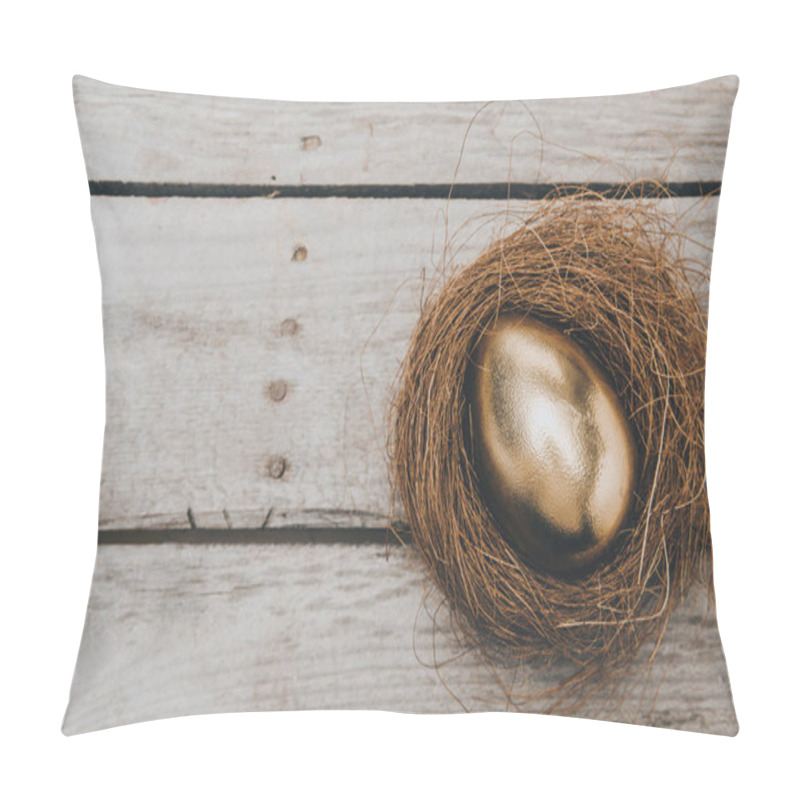 Personality  Golden Easter Egg In Nest  Pillow Covers