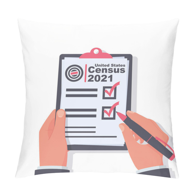 Personality  Census 2021. The Process Of Collecting And Analyzing Population Demographic Data Pillow Covers