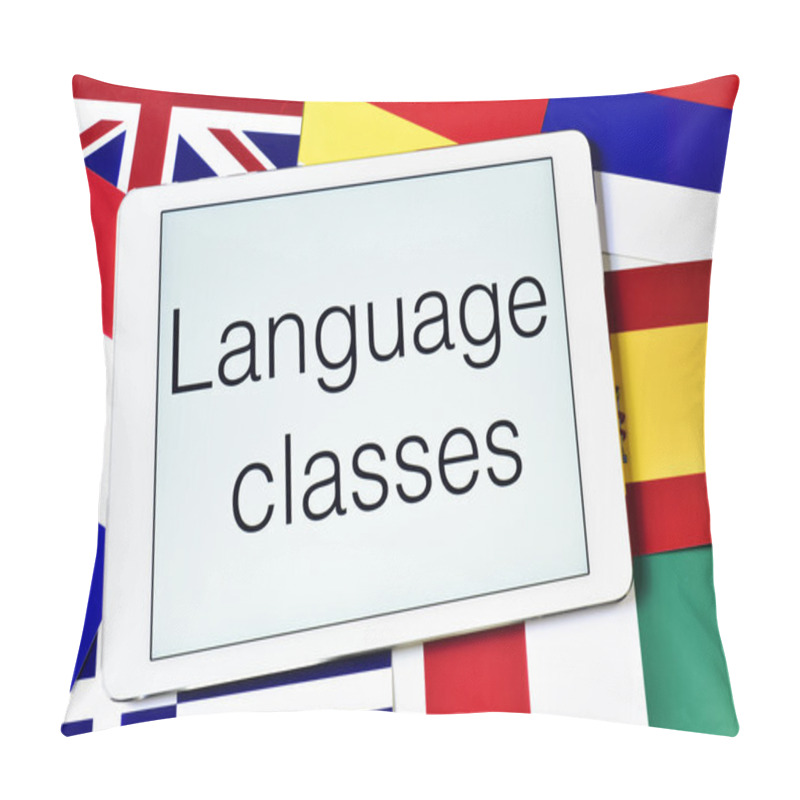 Personality  Different Flags And The Text Language Classes In The Screen Of A Pillow Covers