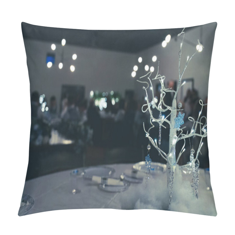 Personality  A Magical Winter-themed Centerpiece At A Wedding Reception. Pillow Covers