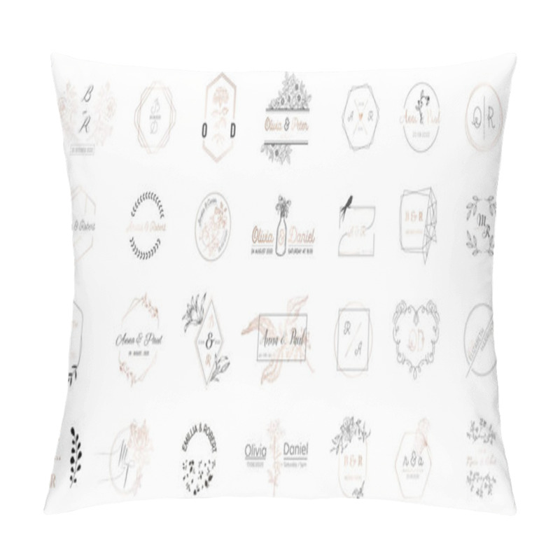 Personality  Wedding Monogram Logos Collection Save The Date Pillow Covers