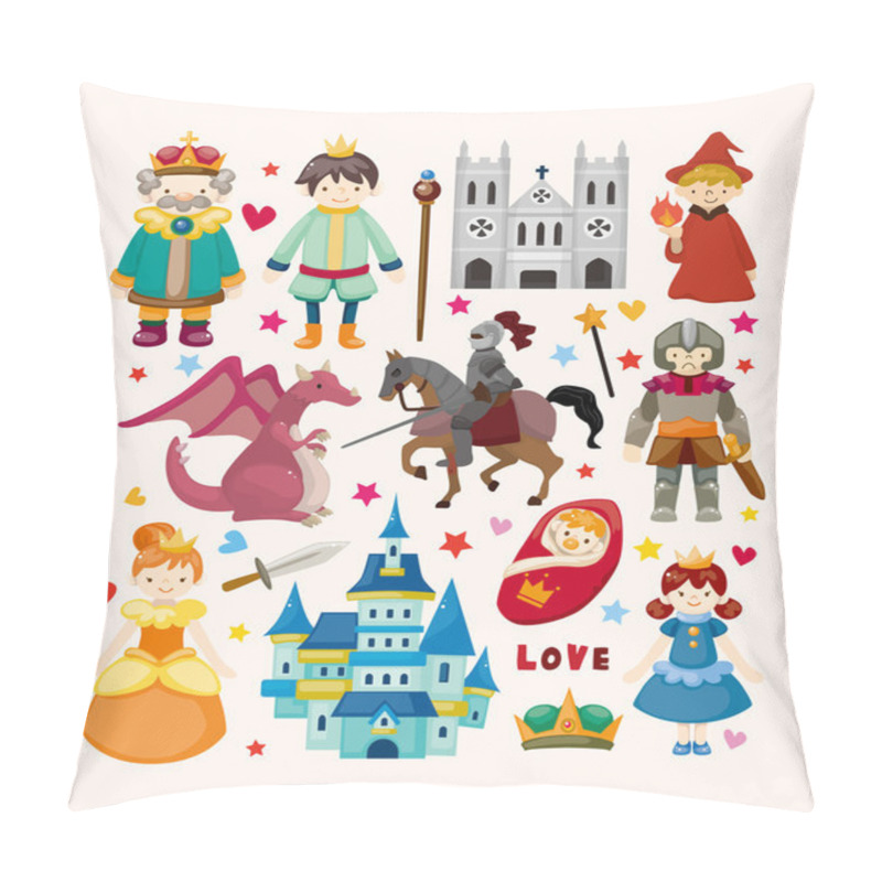 Personality  Set Of Fairy Tale Element Icons Pillow Covers