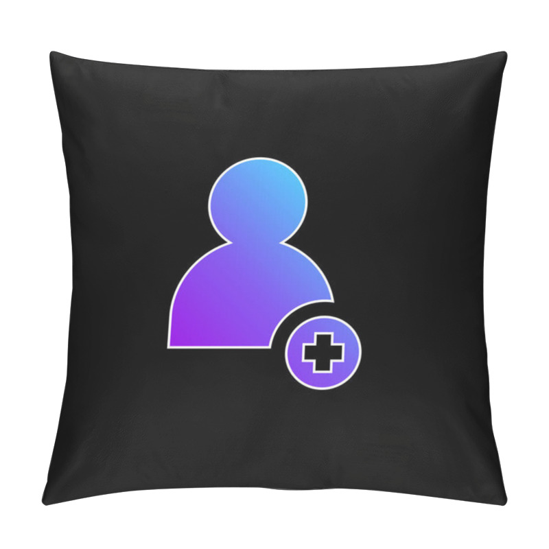 Personality  Add Friend Blue Gradient Vector Icon Pillow Covers