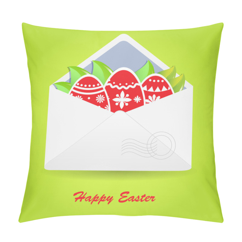 Personality  Happy Easter Greeting Card. Vector Pillow Covers