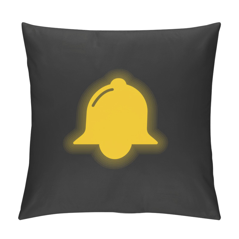 Personality  Bell Black Shape Yellow Glowing Neon Icon Pillow Covers