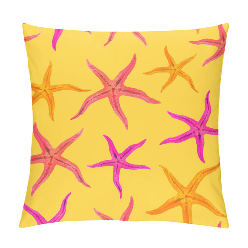 Personality  Watercolor Hand Paint  Seastar, Starfish Seamless Pattern For Textile, Wallpaper, Fabric, Summer Tropical Background. Pillow Covers