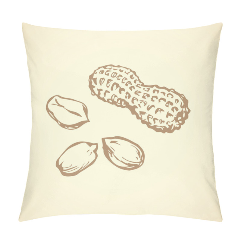 Personality  Peanut. Vector Drawing Pillow Covers