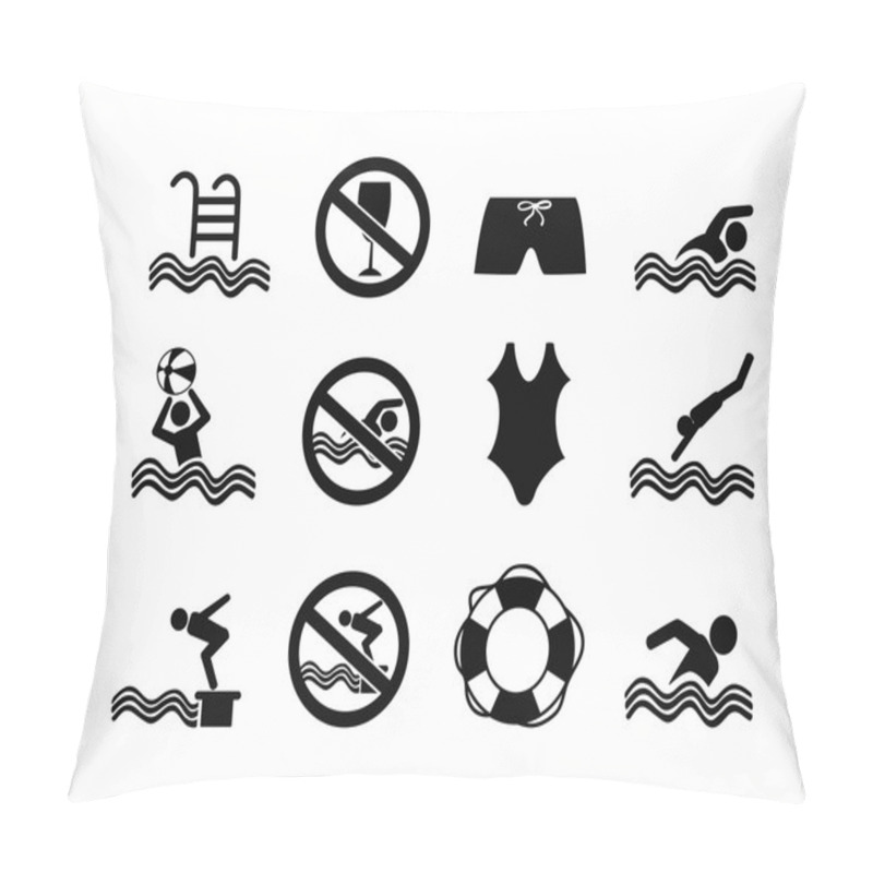 Personality  Swimming Icons Pillow Covers