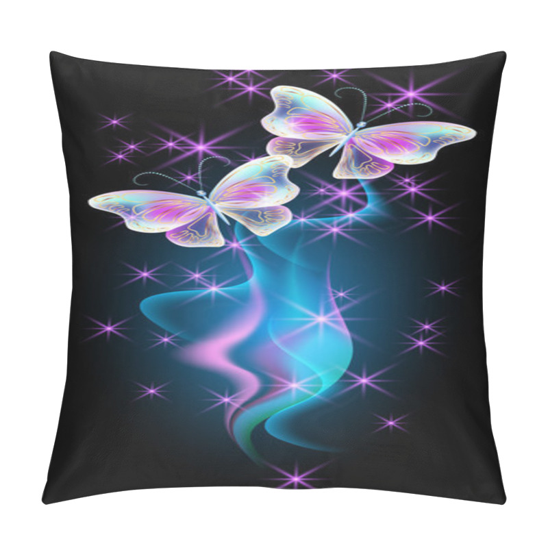 Personality  Butterflies With Glowing Firework Pillow Covers