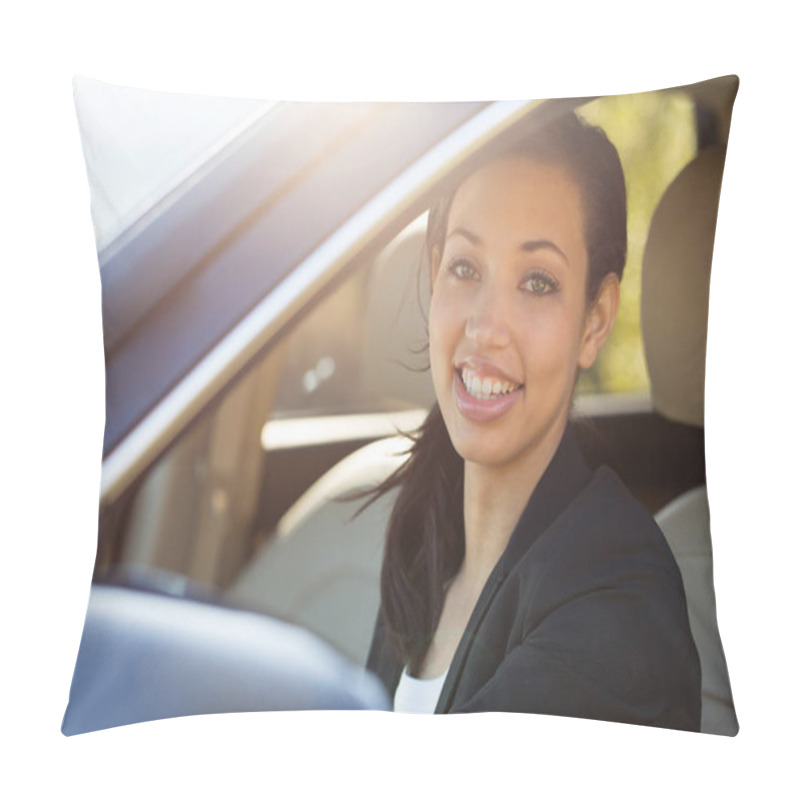 Personality  Business Woman Talking On Her Mobile Phone Outside An Office Bussiness. Pillow Covers