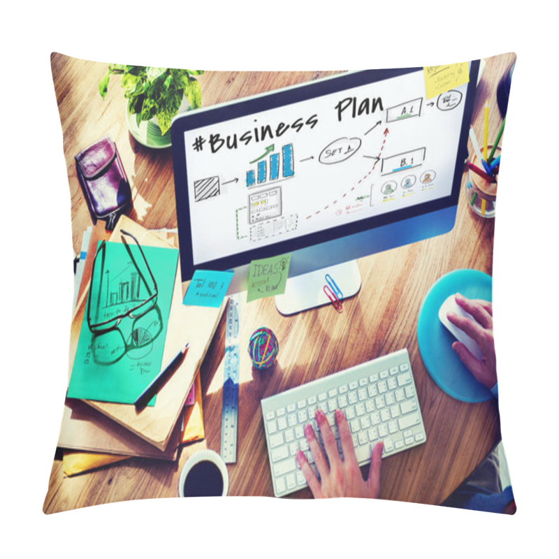 Personality  Business Man Using Computer   Pillow Covers