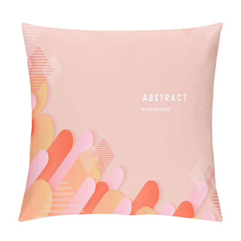 Personality  Minimal Abstract Pink And Orange Modern Elegant Design Background. Minimal Geometric Background. Dynamic Shapes Composition. Illustration Vector 10 Eps. Pillow Covers