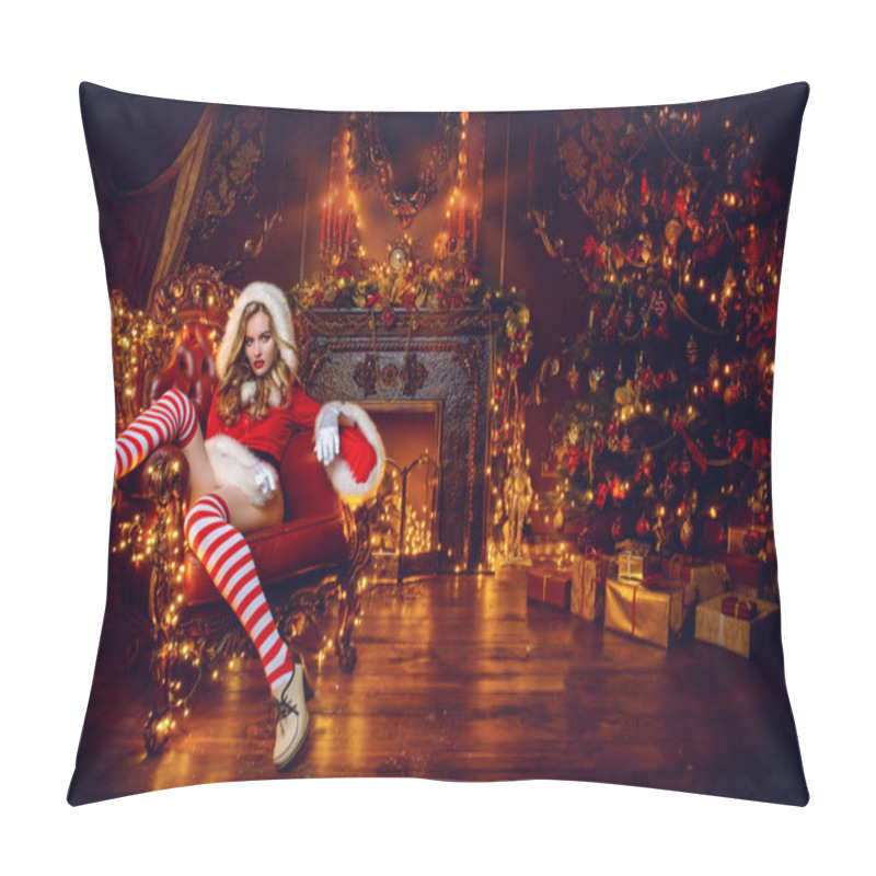 Personality  Temptress In Santa Costume Pillow Covers