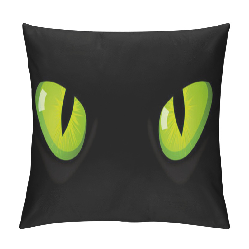 Personality  Eyes of cat on black background pillow covers