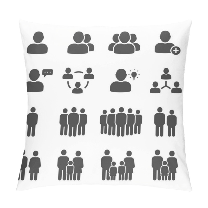 Personality   Vector Business And Public People  Icon Set Pillow Covers