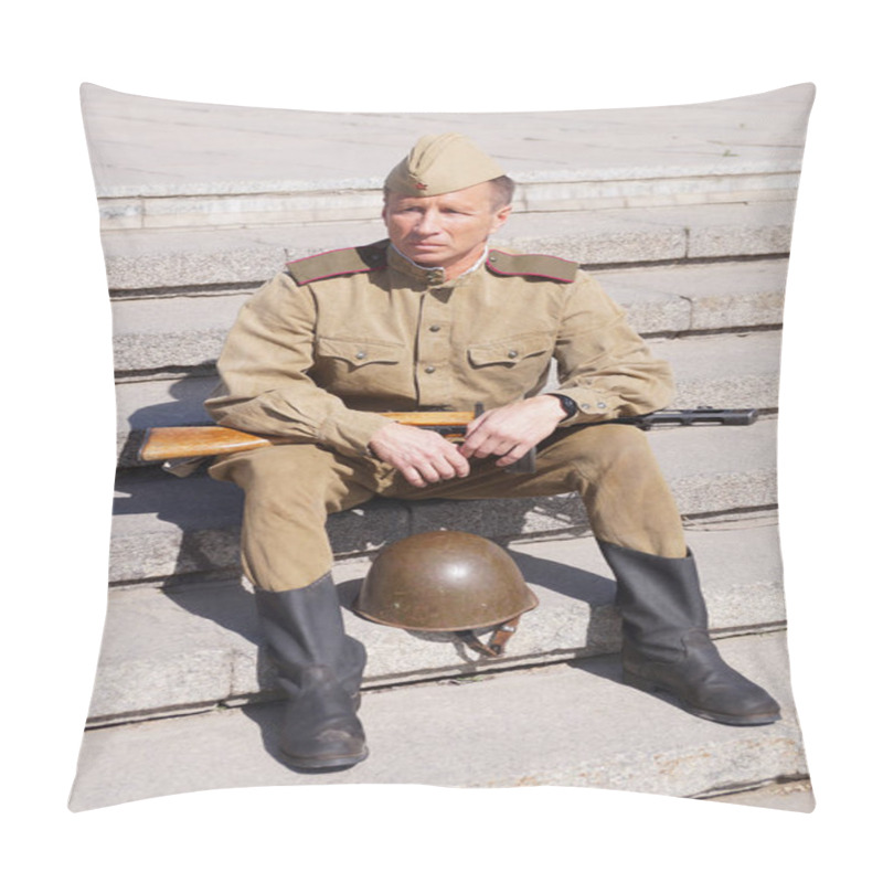 Personality  Soldier Of Red Army In The Form Of Times Of World War II  Pillow Covers