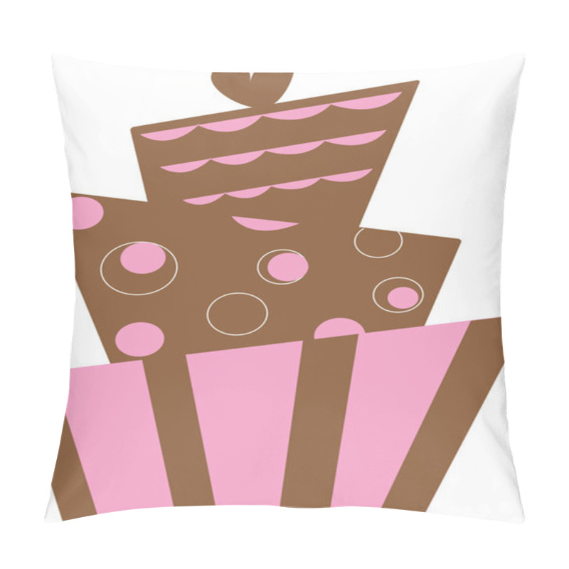 Personality  Clipart Illustration Of A Funky Modern Cake Design Pillow Covers