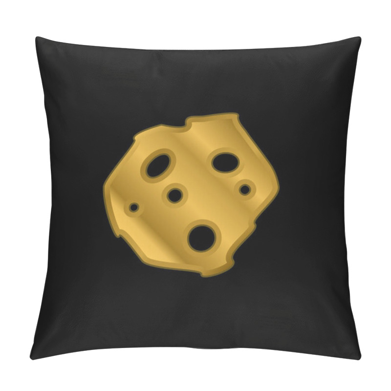 Personality  Asteroid Gold Plated Metalic Icon Or Logo Vector Pillow Covers