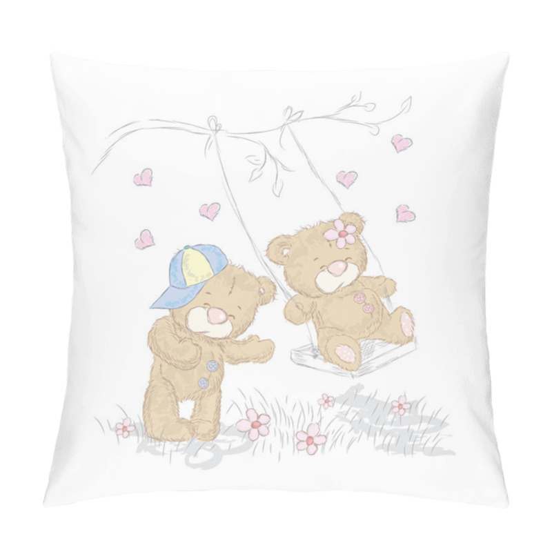 Personality  Cute Bear Cubs That Were Drawn By Hand. Vector Illustration For Greeting Card, Poster, Or Print On Clothes. Pillow Covers