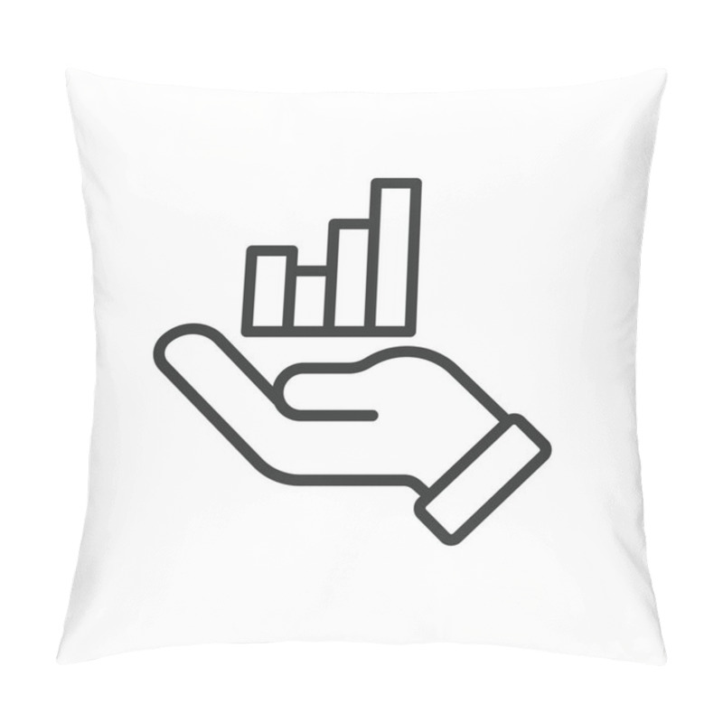 Personality  Chart Analysis Icon In Line Design. Chart, Analysis, Data, Insights, Statistics, Trends, Growth On White Background Vector. Chart Analysis Editable Stroke Icon Pillow Covers