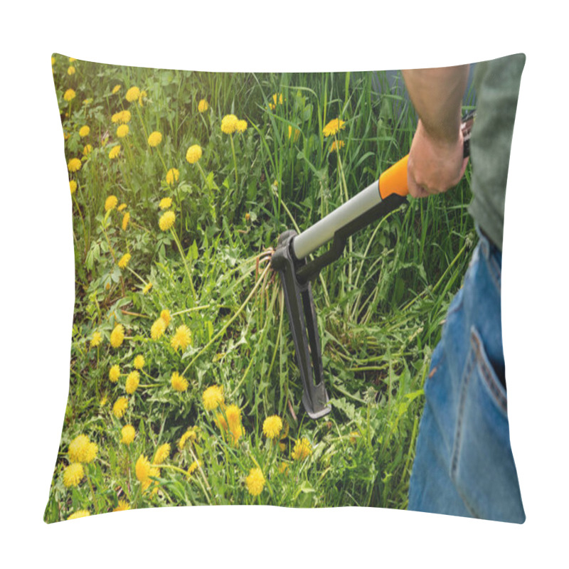 Personality  Controlling Weeds. Seasonal Yard Work. Mechanical Device For Removing Dandelion Weeds By Pulling The Tap Root. Pillow Covers