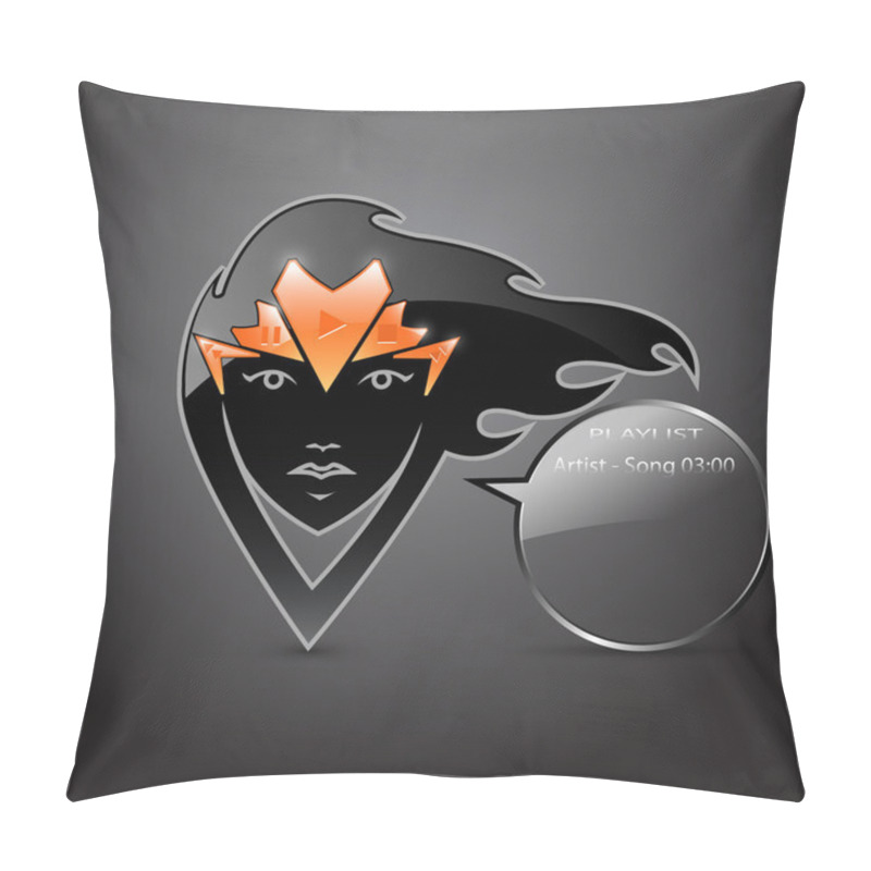 Personality  Player Mars Girl Interface, Vector Pillow Covers