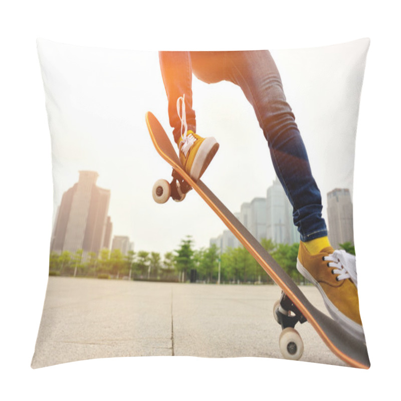 Personality  Woman Skateboarding Pillow Covers