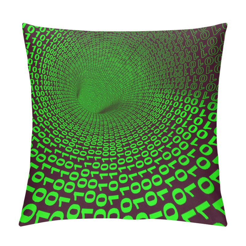 Personality  Abstract Binary Code Tunnel Showing Technology And Computing Pillow Covers