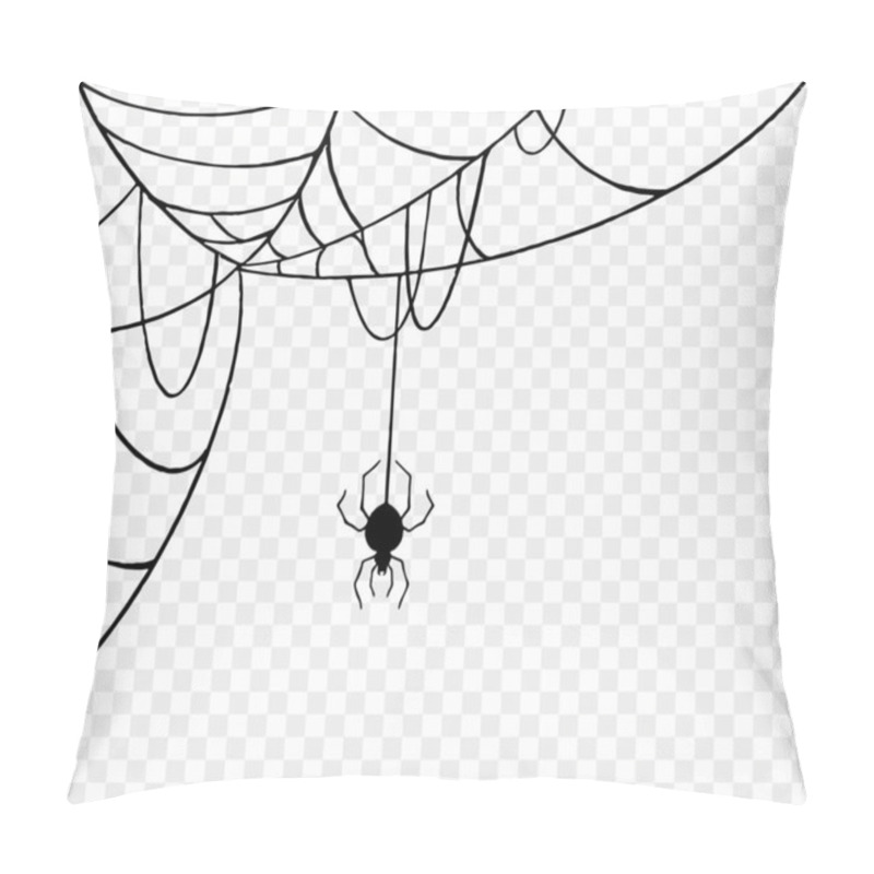 Personality  Halloween Party Background With Spiderwebs And Spider Isolated Png Or Transparent Texture, Blank Space For Text, Element Template For Poster, Brochures, Online Advertising, Vector Illustration  Pillow Covers