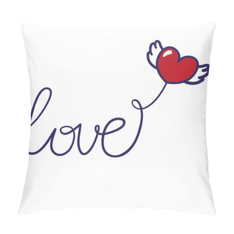 Personality  Heart With Wings. Valentine's Day  Pillow Covers