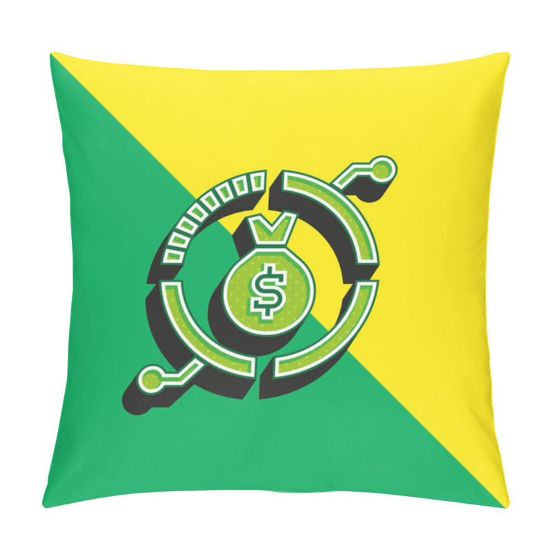 Personality  Asset Management Green And Yellow Modern 3d Vector Icon Logo Pillow Covers