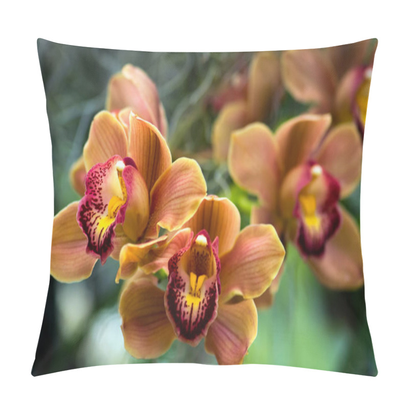 Personality  Orange Orchid Flower Pillow Covers