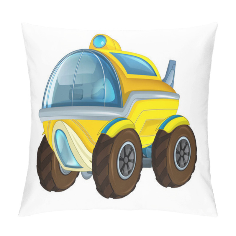 Personality  Cartoon Scene With Space Vehicle On White Background - Illustration For Children Pillow Covers