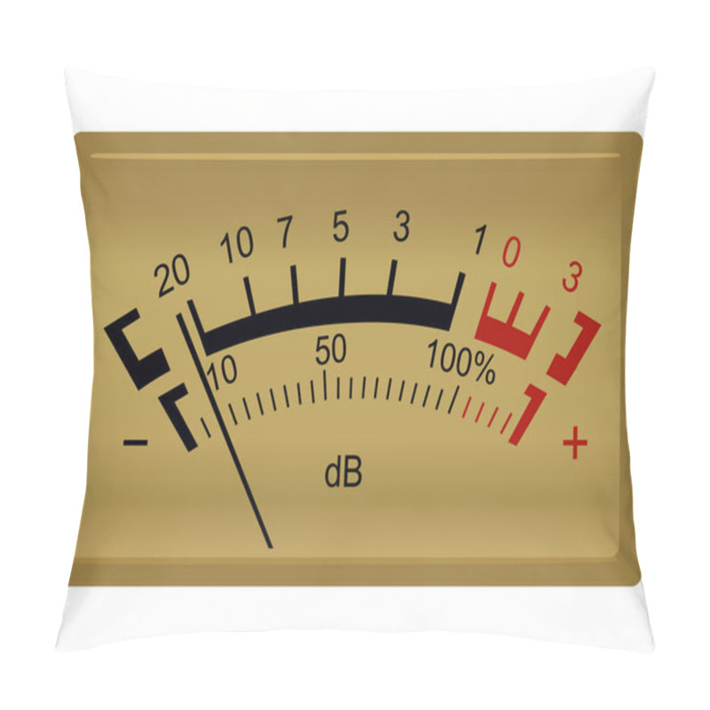 Personality  Retro Stereo Decibel Meter Isolated On White Background Pillow Covers