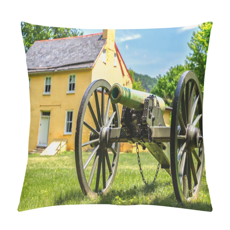 Personality  A Now Silent 1862 Civil War Cannon Sitting In Rural West Virginia Town. Pillow Covers