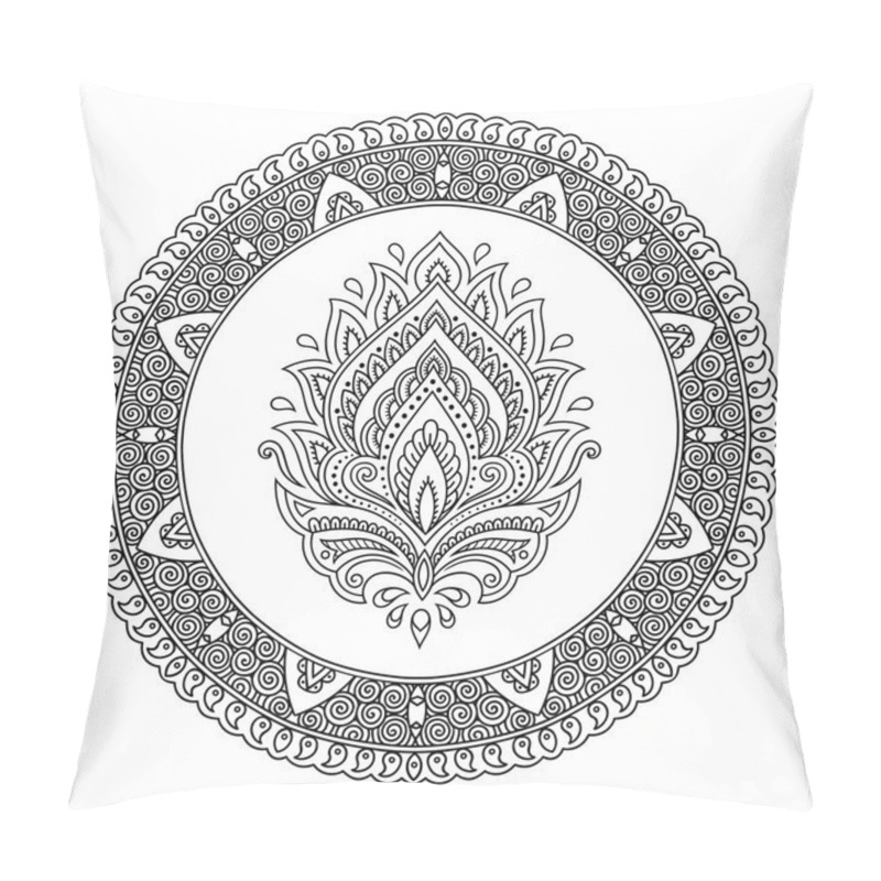 Personality  A Circular Pattern In The Form Of A Mandala.Henna Tattoo Flower Template In Indian Style. Ethnic  Floral Paisley - Lotus. Mehndi Style. Decorative Pattern In Oriental Style. Pillow Covers