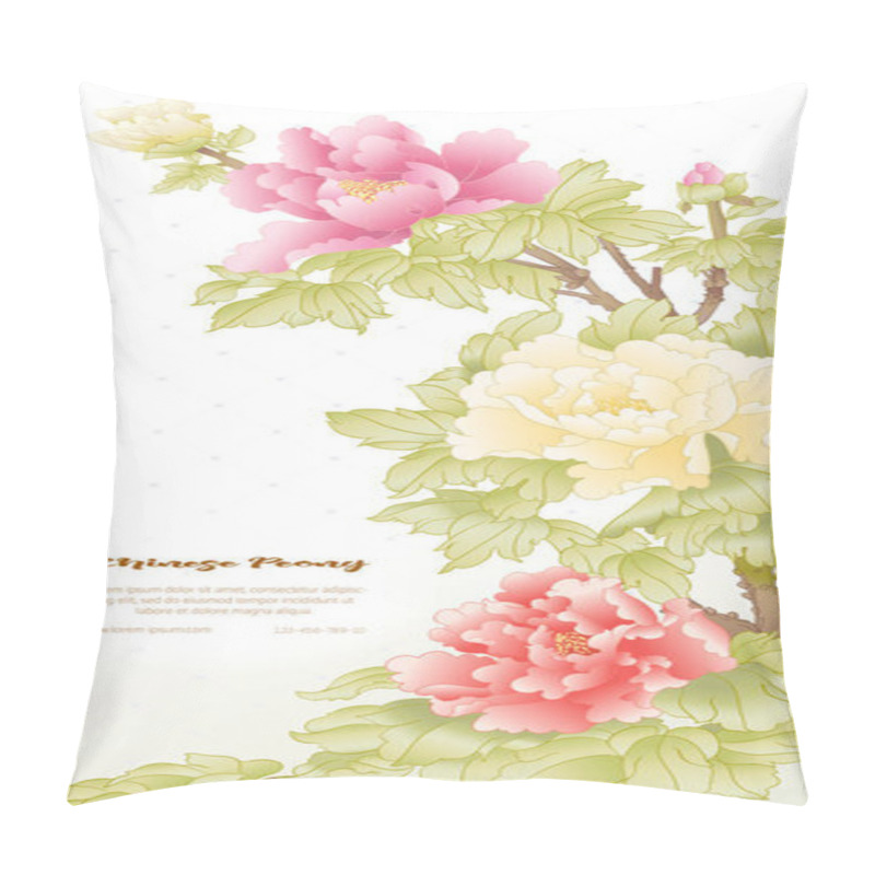 Personality  Peony Tree Branch With Flowers Pillow Covers