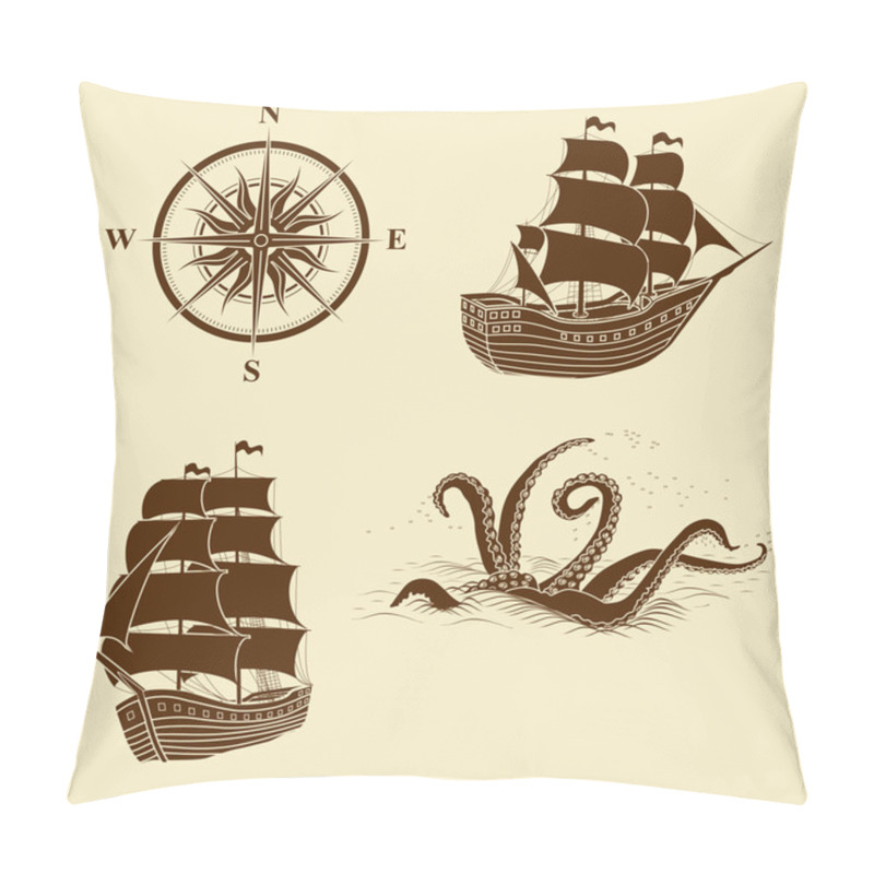 Personality  Elements For Design Antique Maps Pillow Covers