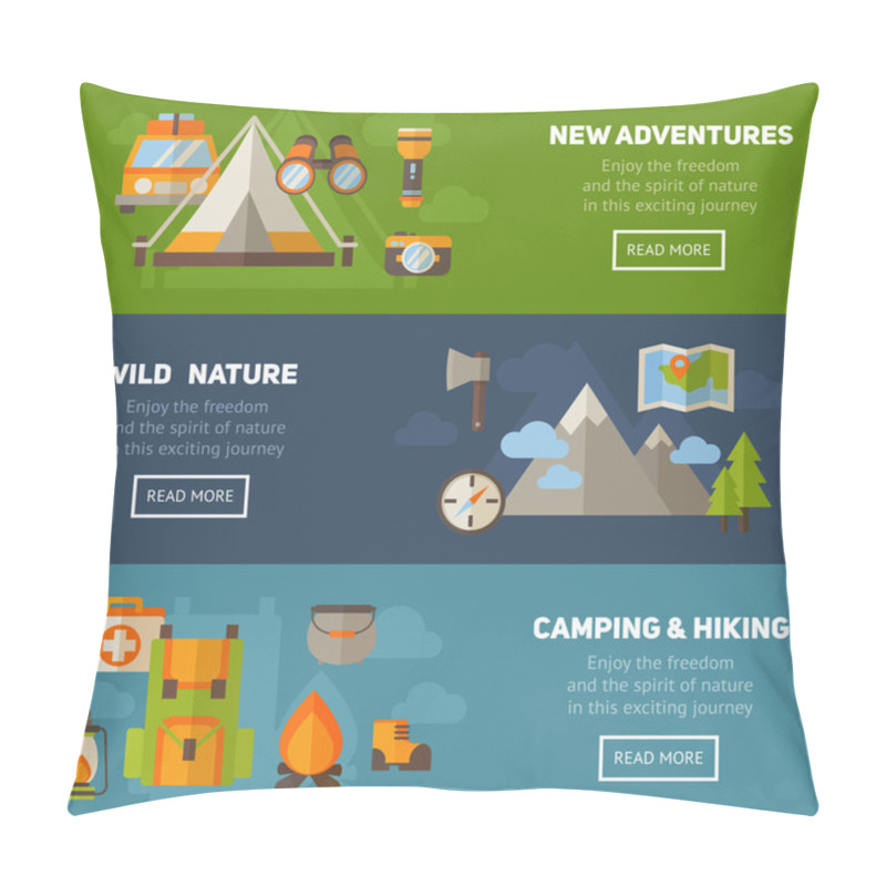 Personality  Advertisement Set Of Concept Banners Pillow Covers