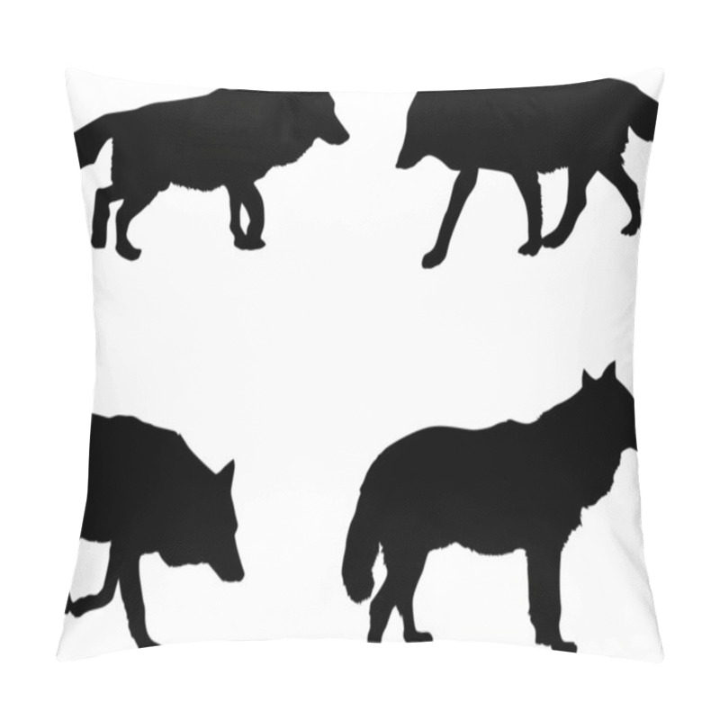 Personality  Four Wolf Silhouettes Pillow Covers